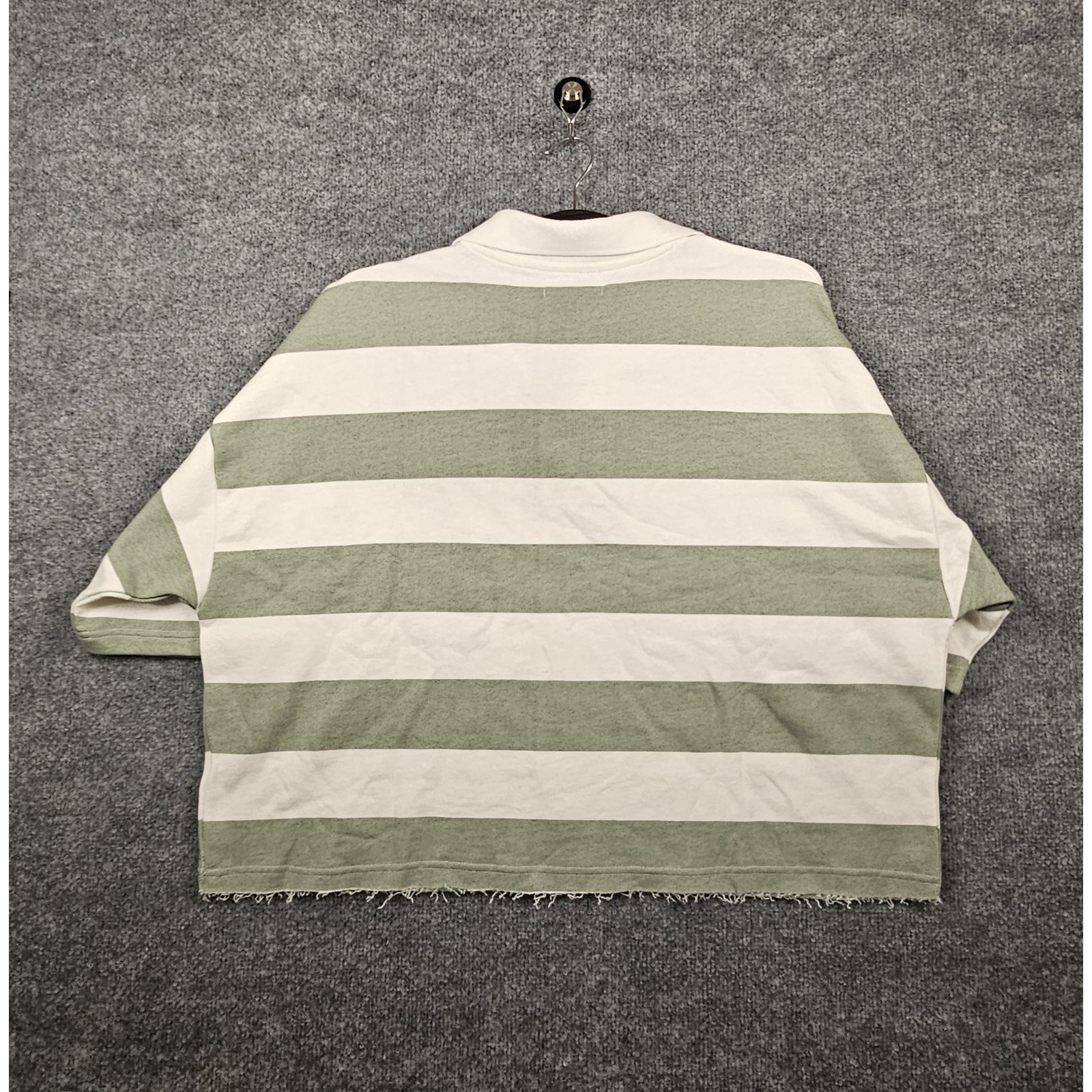 Scuffers Striped Polo Sweatshirt Size Small Embroidered Terry Lined — image 2 of 5